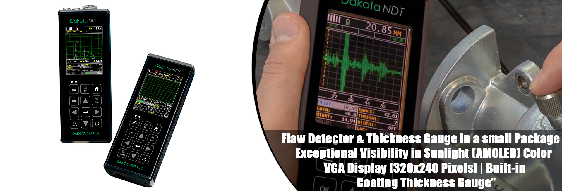 FX71-DL Flaw Detector & Thickness Gauge